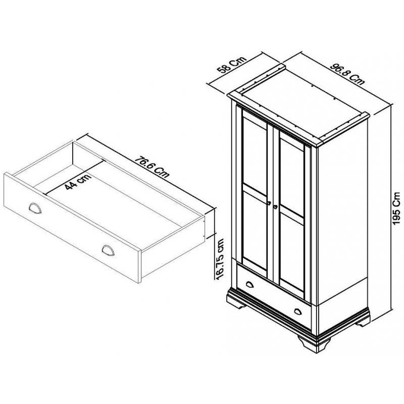 Washington White Double Wardrobe
